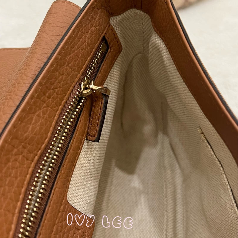 GUCCI 古馳 336752 咖啡棕  奶茶色 Soho 系列 斜背包 鏈條包 正品 二手精品-4