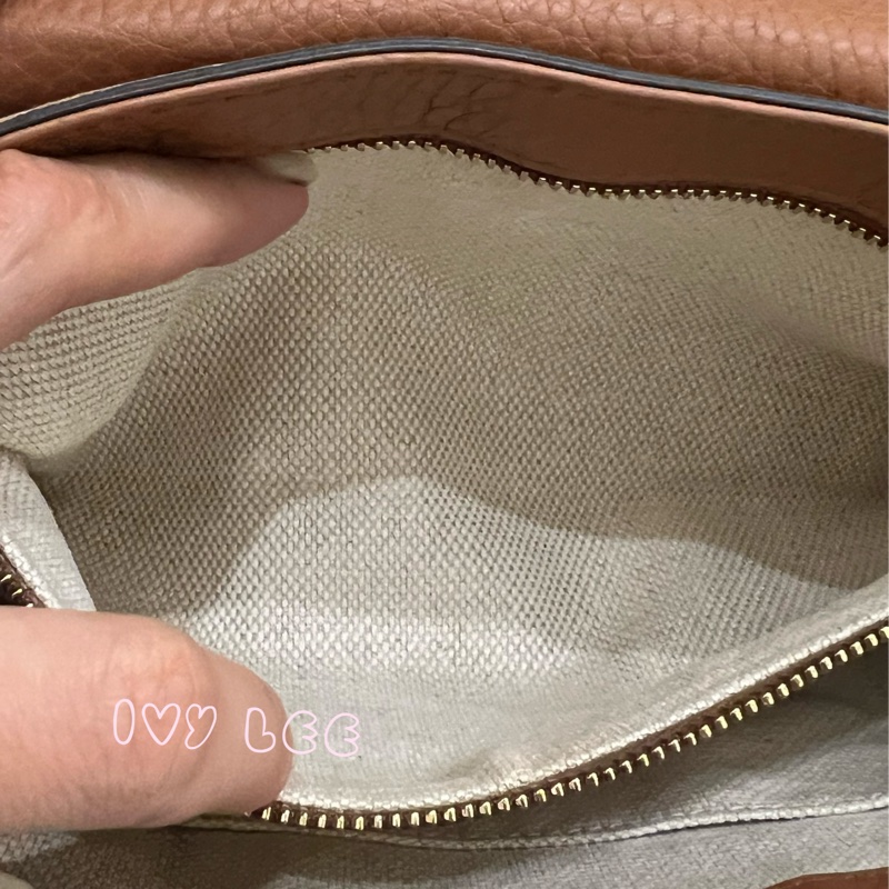 GUCCI 古馳 336752 咖啡棕  奶茶色 Soho 系列 斜背包 鏈條包 正品 二手精品-7