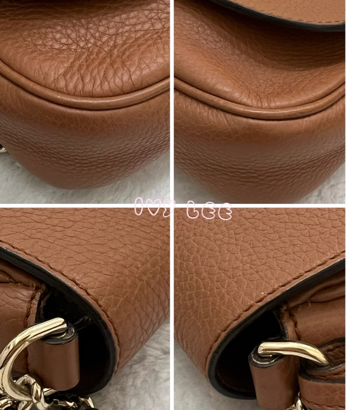GUCCI 古馳 336752 咖啡棕  奶茶色 Soho 系列 斜背包 鏈條包 正品 二手精品-10