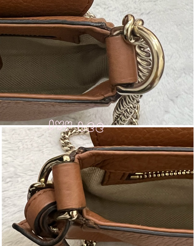 GUCCI 古馳 336752 咖啡棕  奶茶色 Soho 系列 斜背包 鏈條包 正品 二手精品-14