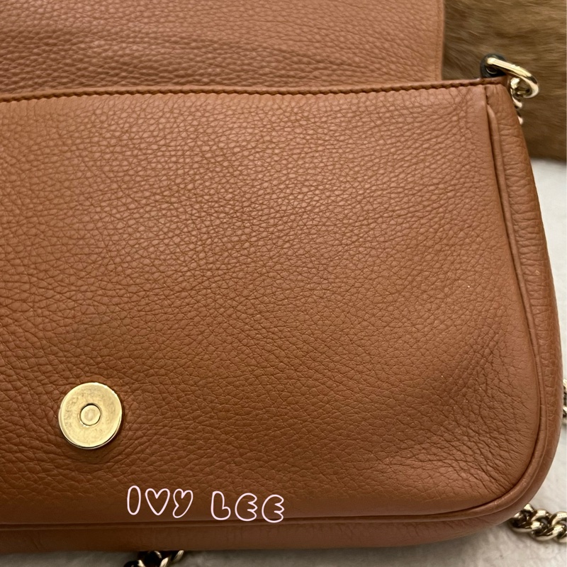 GUCCI 古馳 336752 咖啡棕  奶茶色 Soho 系列 斜背包 鏈條包 正品 二手精品-24