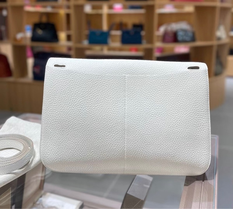 Hermes愛馬仕 halzan31 8L冰川白 銀扣TC皮 X刻，配件塵袋肩帶-1