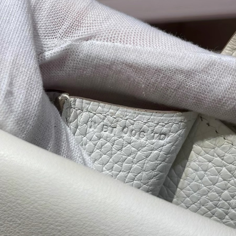 Hermes愛馬仕 halzan31 8L冰川白 銀扣TC皮 X刻，配件塵袋肩帶-5