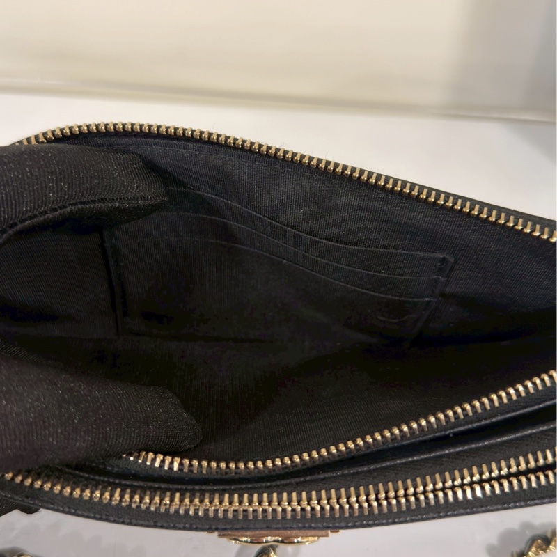 不敗實用款🗝️超低價🤩Chanel香奈兒黑金荔枝牛皮leboy手機包斜挎單肩包-17