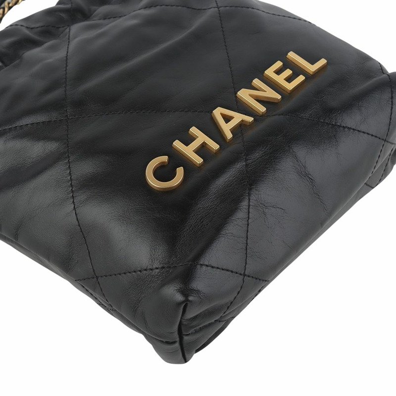 【包稅】CHANEL AS3980 22 迷你亮面小牛皮斜背包 35362-3-4