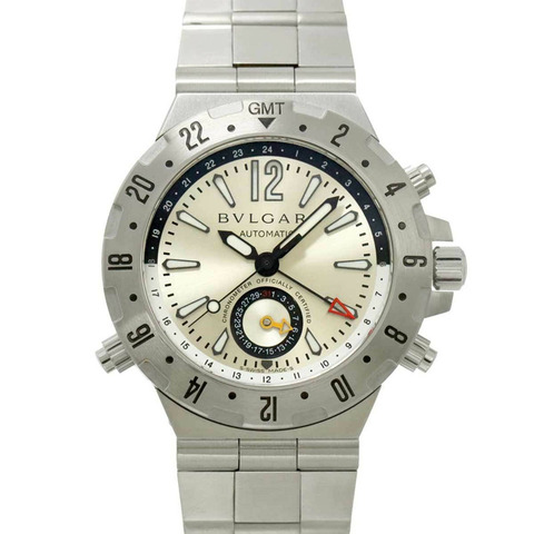 寶格麗 Diagono Professional GMT 男士腕錶 GMT40S 銀色自動腕錶