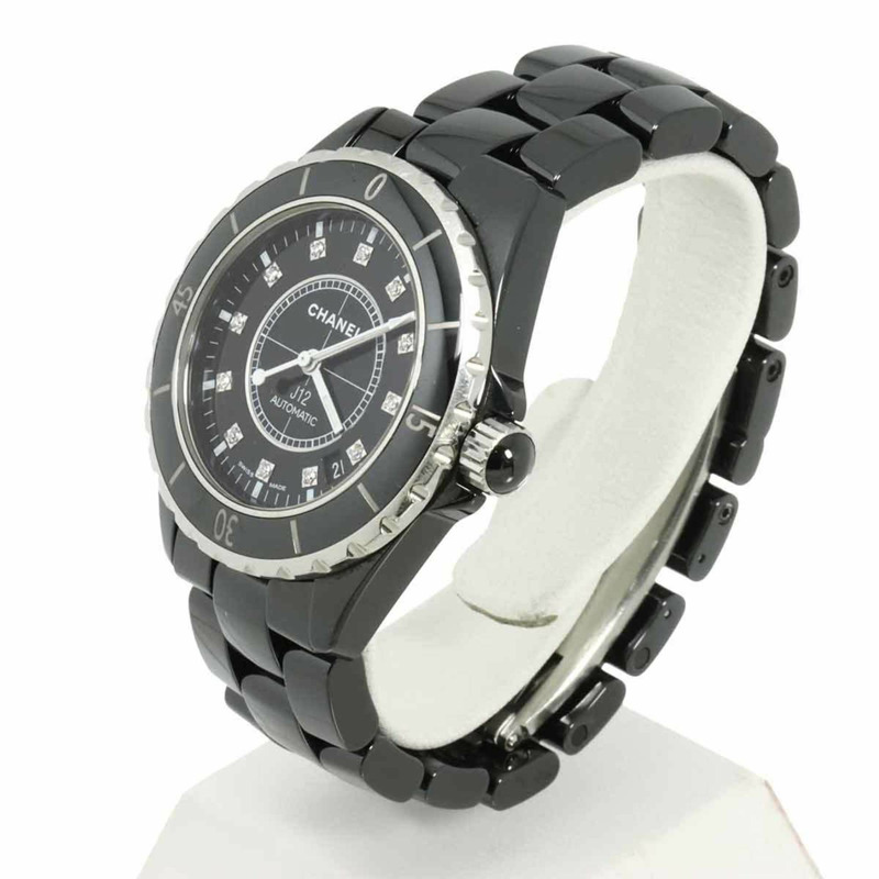 香奈兒 J12 38毫米 H1626 男士腕錶，鑲嵌12顆鑽石，黑色陶瓷錶殼，日期顯示，自動上鍊機芯-2