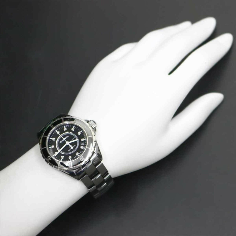 香奈兒 J12 38毫米 H1626 男士腕錶，鑲嵌12顆鑽石，黑色陶瓷錶殼，日期顯示，自動上鍊機芯-3