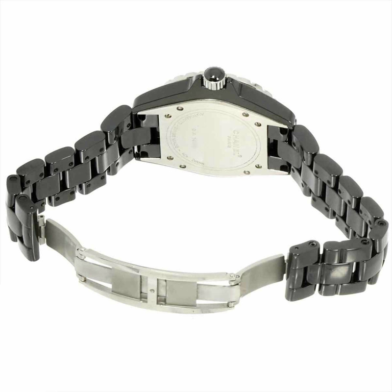 香奈兒 J12 38毫米 H1626 男士腕錶，鑲嵌12顆鑽石，黑色陶瓷錶殼，日期顯示，自動上鍊機芯-4