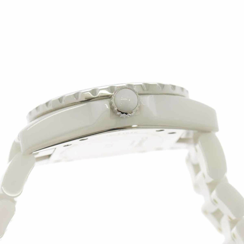 香奈兒 J12 33毫米 H1628 女士腕錶，鑲嵌12顆鑽石，日期顯示，白色陶瓷石英機芯-4