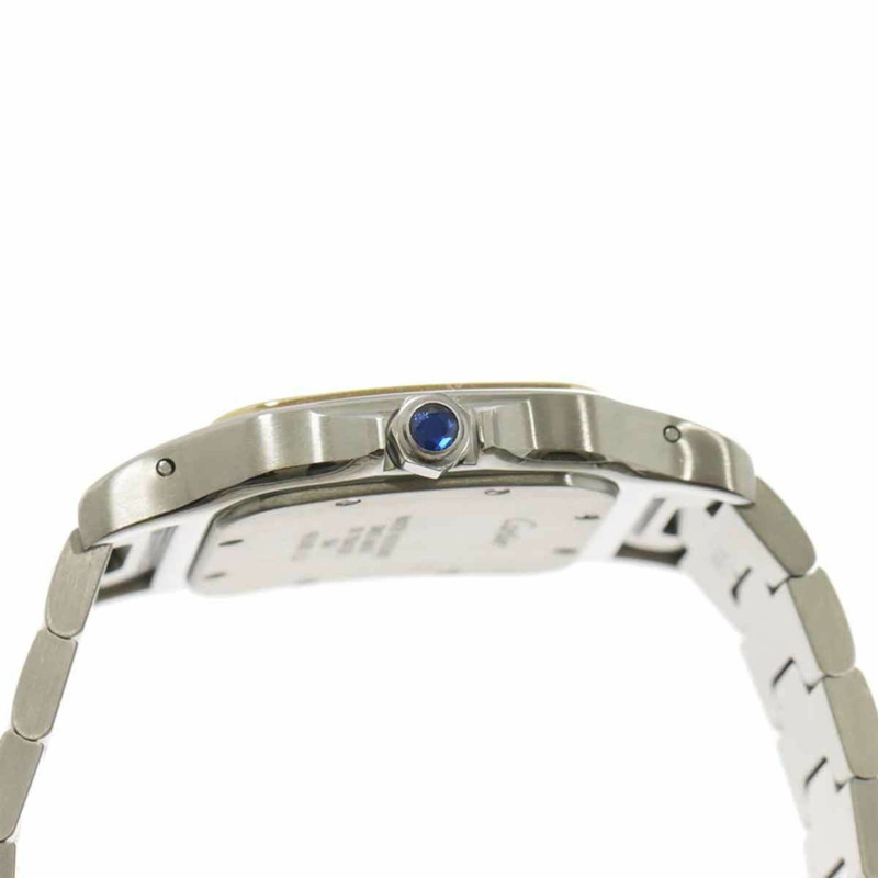 卡地亞 Santos Galbee LM W20011C4 雙色男士腕錶，帶日期顯示和 18K 黃金石英機芯-5