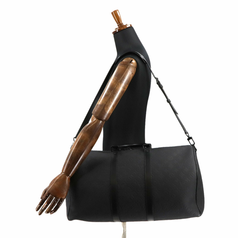 路易威登 Monogram Taurillon Keepall Bandouliere 50 兩手提/肩背包，黑色皮革款式 (M59025)，附 RFID 功能-9