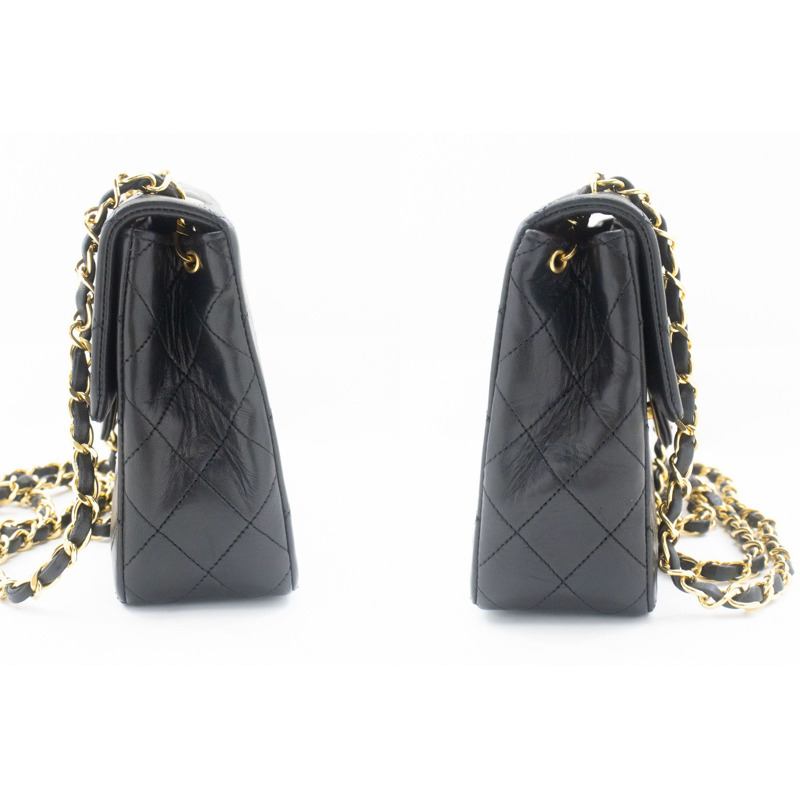 【日本直送】香奈兒迷你方形小鏈條肩背包/斜背包，黑色羊羔絨-4