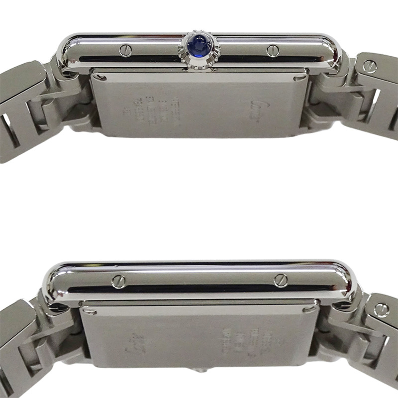 卡地亞 Tank Must LM 石英男士腕錶，不鏽鋼，銀色，方形，拋光，WSTA0052-2