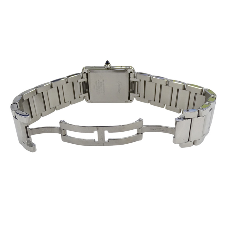 卡地亞 Tank Must LM 石英男士腕錶，不鏽鋼，銀色，方形，拋光，WSTA0052-3