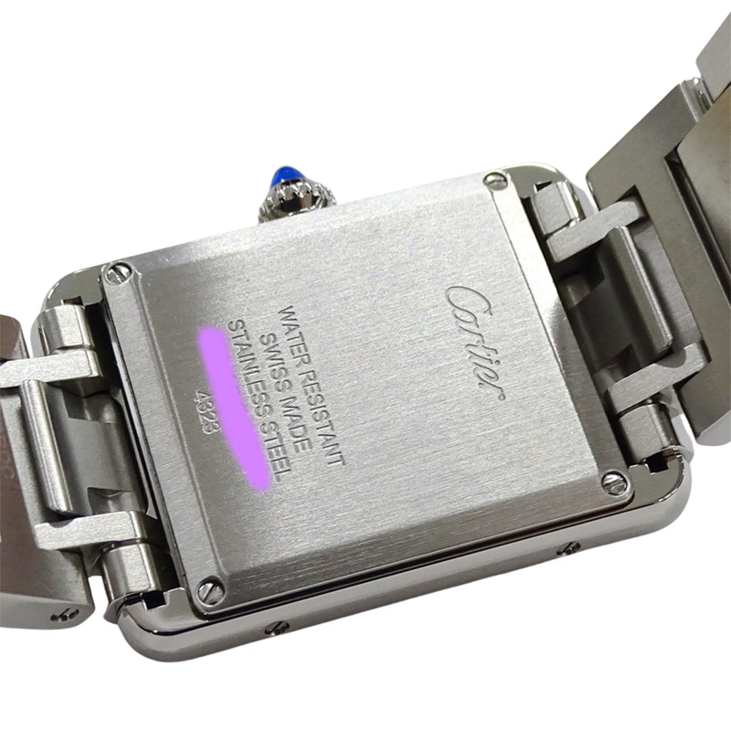 卡地亞 Tank Must LM 石英男士腕錶，不鏽鋼，銀色，方形，拋光，WSTA0052-4