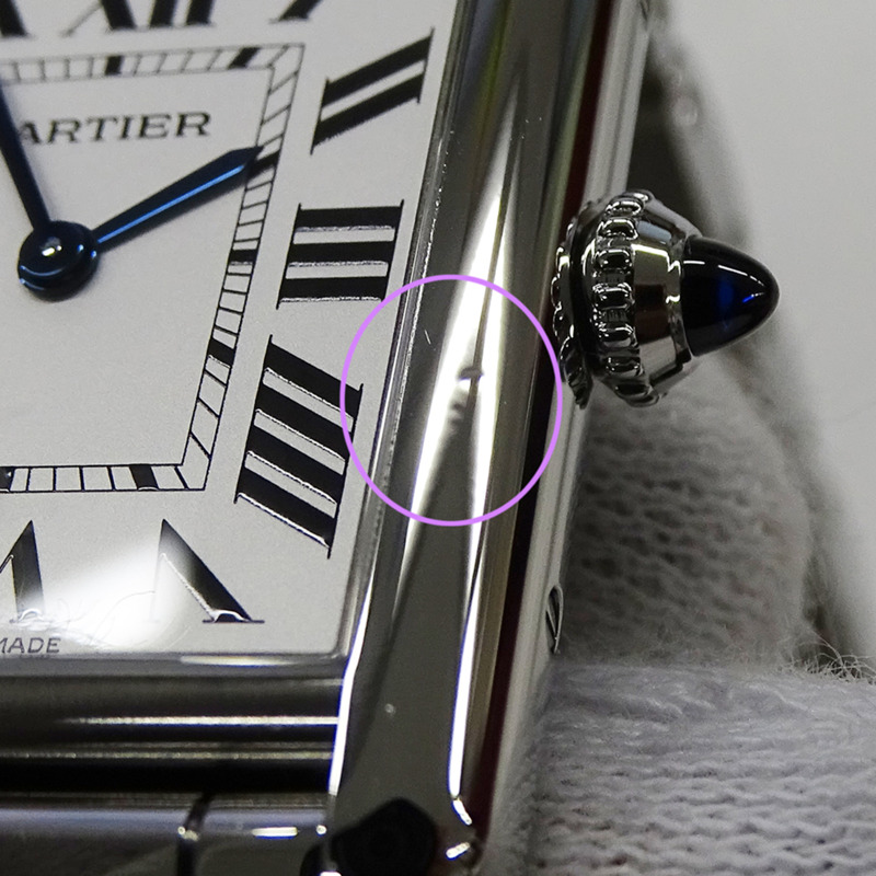 卡地亞 Tank Must LM 石英男士腕錶，不鏽鋼，銀色，方形，拋光，WSTA0052-12