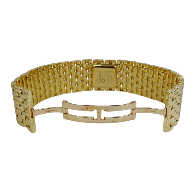 卡地亞女士獵豹絲帶腕錶，LM，鑽石，貝殼，石英機芯，QZ 750YG，18K實金，拋光，WG3009TA-3