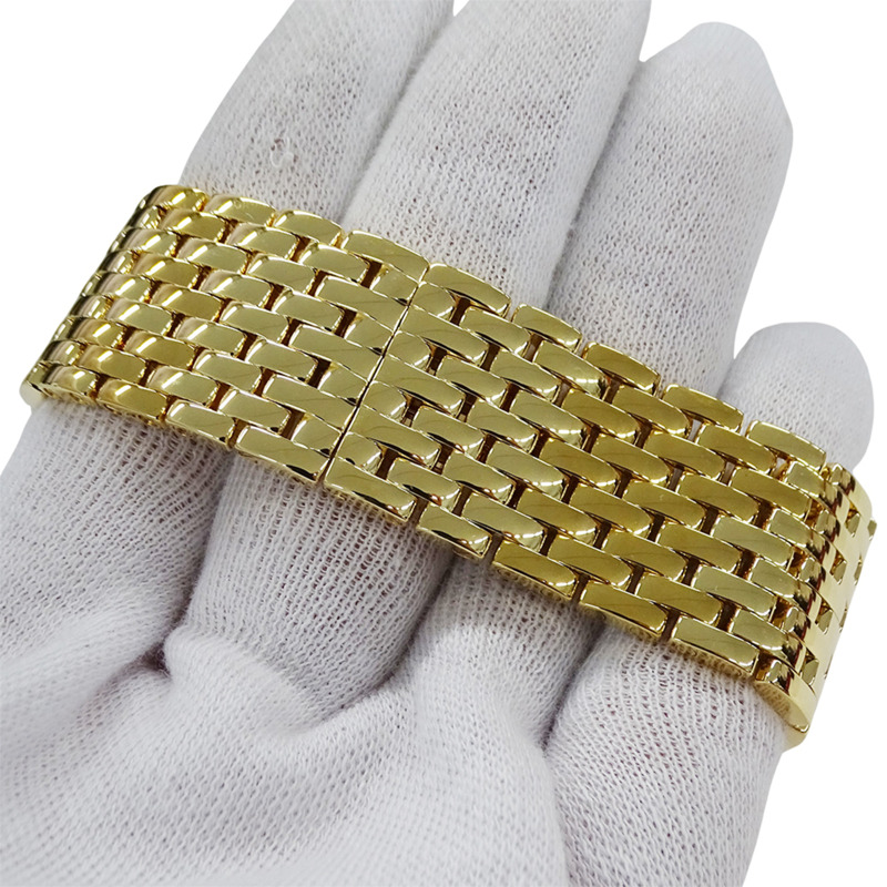 卡地亞女士獵豹絲帶腕錶，LM，鑽石，貝殼，石英機芯，QZ 750YG，18K實金，拋光，WG3009TA-4