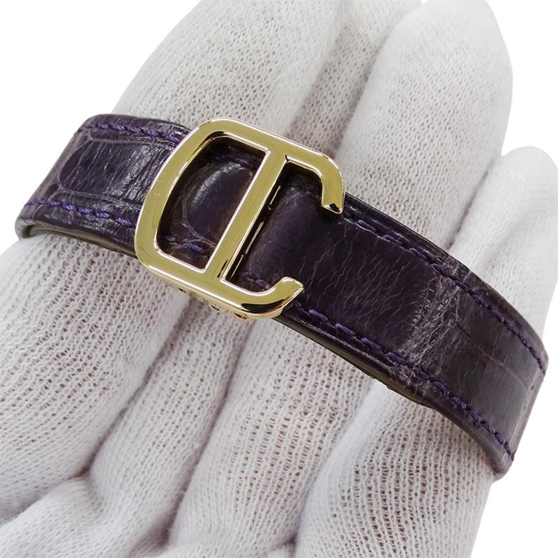 卡地亞 Tank Anglaise 女士腕錶，小號，鑲鑽，石英機芯，QZ，750YG，皮革錶帶，方形，拋光，WT100014-5