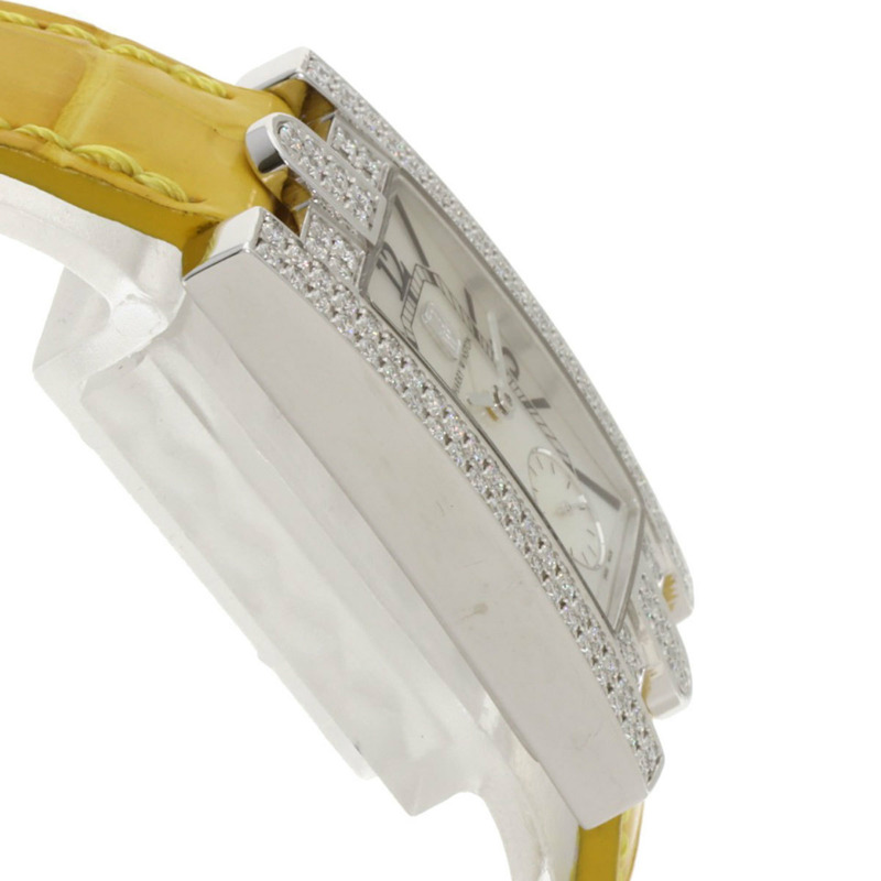 Harry Winston 310LQW Avenue Classic AVEQHM21W 女士腕錶，18K 白金錶殼，皮革錶帶，鑲鑽-5