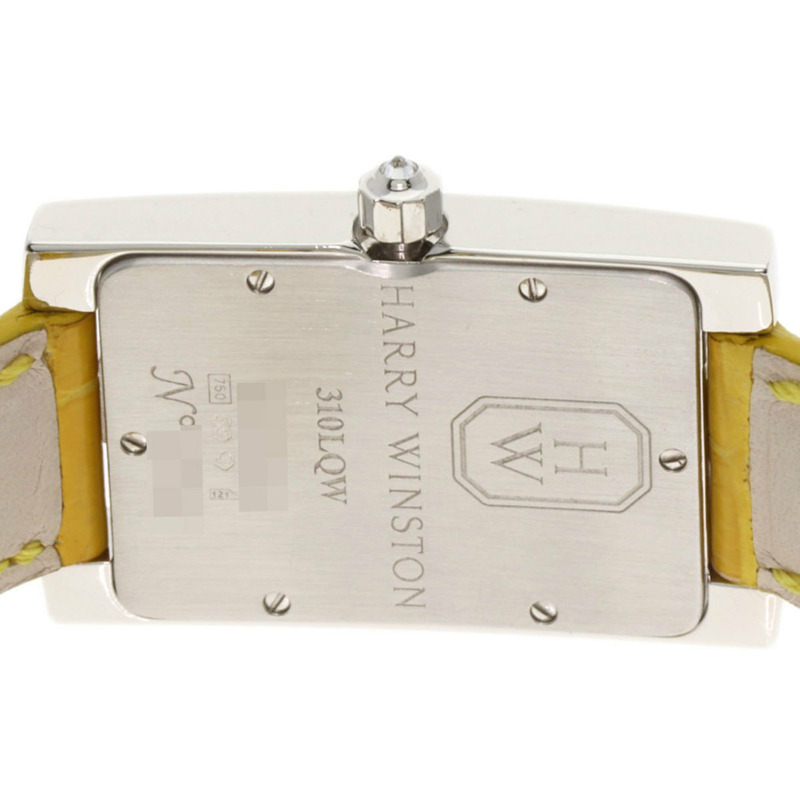 Harry Winston 310LQW Avenue Classic AVEQHM21W 女士腕錶，18K 白金錶殼，皮革錶帶，鑲鑽-6