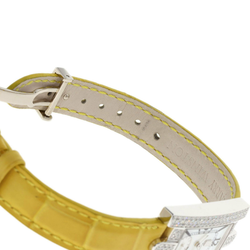 Harry Winston 310LQW Avenue Classic AVEQHM21W 女士腕錶，18K 白金錶殼，皮革錶帶，鑲鑽-12