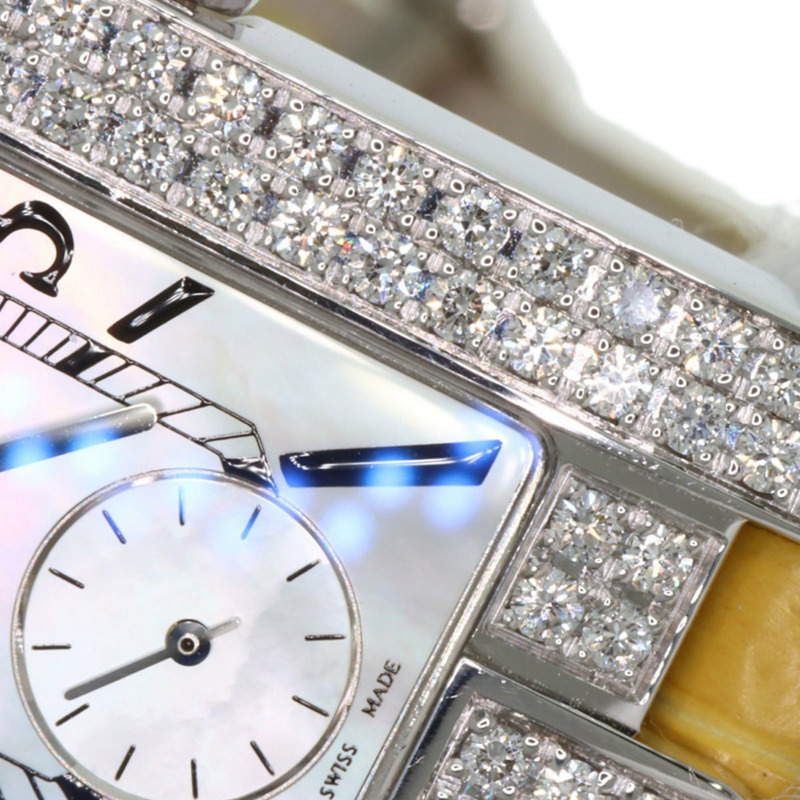 Harry Winston 310LQW Avenue Classic AVEQHM21W 女士腕錶，18K 白金錶殼，皮革錶帶，鑲鑽-30