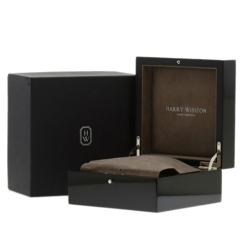 Harry Winston 310LQW Avenue Classic AVEQHM21W 女士腕錶，18K 白金錶殼，皮革錶帶，鑲鑽-32