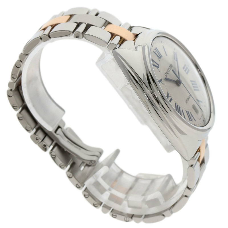 卡地亞 W2CL0002 Clé de 40 毫米男士不鏽鋼腕錶 (SSx18KPG)-1