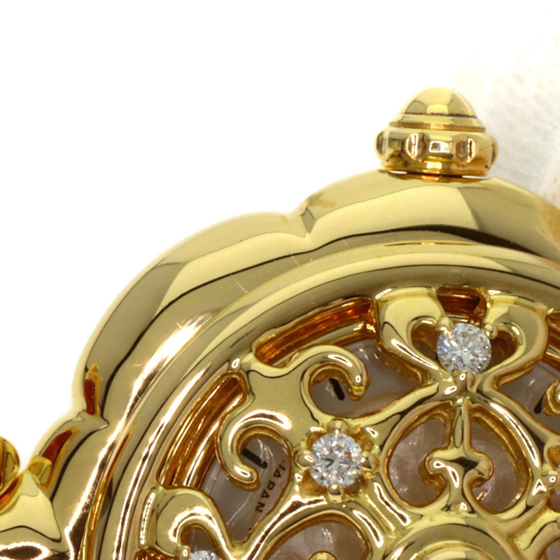 精工 1E70-2120 Credor 女士腕錶，18K 黃金/皮革-18