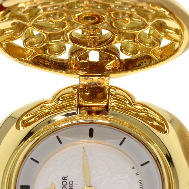 精工 1E70-2120 Credor 女士腕錶，18K 黃金/皮革-19