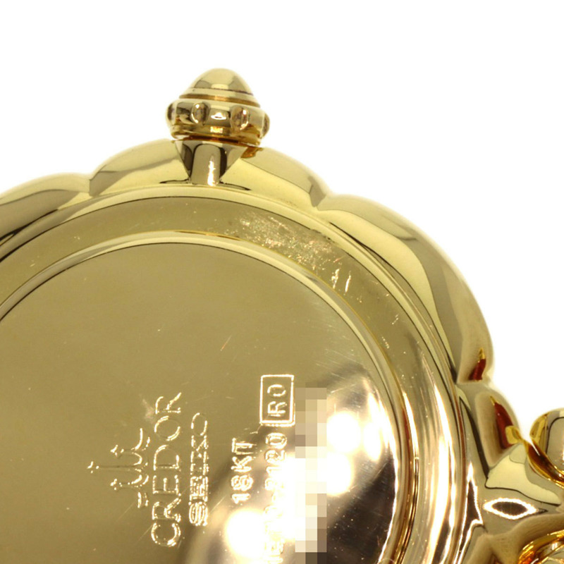 精工 1E70-2120 Credor 女士腕錶，18K 黃金/皮革-25