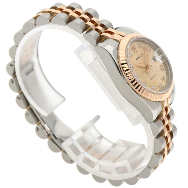 勞力士 179171G Datejust 女士十鑽腕錶，精鋼/18K金/永恆玫瑰金材質。-1