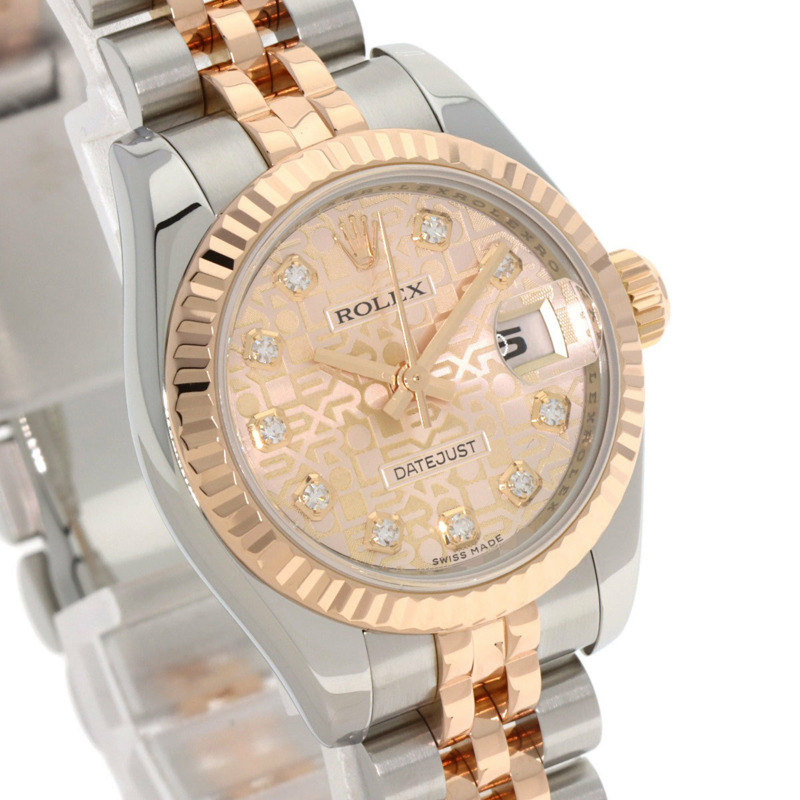 勞力士 179171G Datejust 女士十鑽腕錶，精鋼/18K金/永恆玫瑰金材質。-3