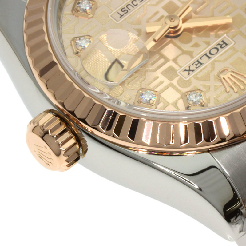 勞力士 179171G Datejust 女士十鑽腕錶，精鋼/18K金/永恆玫瑰金材質。-12