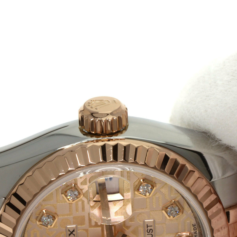 勞力士 179171G Datejust 女士十鑽腕錶，精鋼/18K金/永恆玫瑰金材質。-13