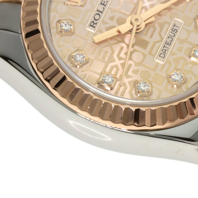 勞力士 179171G Datejust 女士十鑽腕錶，精鋼/18K金/永恆玫瑰金材質。-16