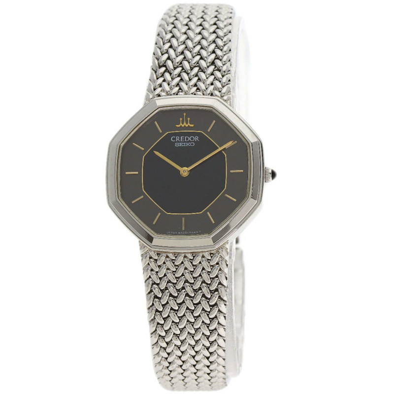 精工 8420-5660 Credor 八角形腕錶，不鏽鋼/SS，女款-0