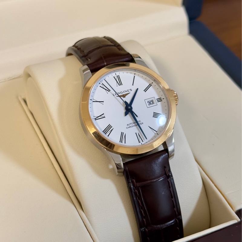 LONGINES 浪琴 開創者系列18K玫瑰金 天文台認證機械腕錶 38.5mm/L2.820.5.11.2-1