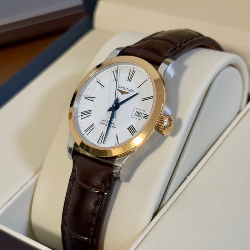 LONGINES 浪琴 開創者系列18K玫瑰金 天文台認證機械腕錶 38.5mm/L2.820.5.11.2-2