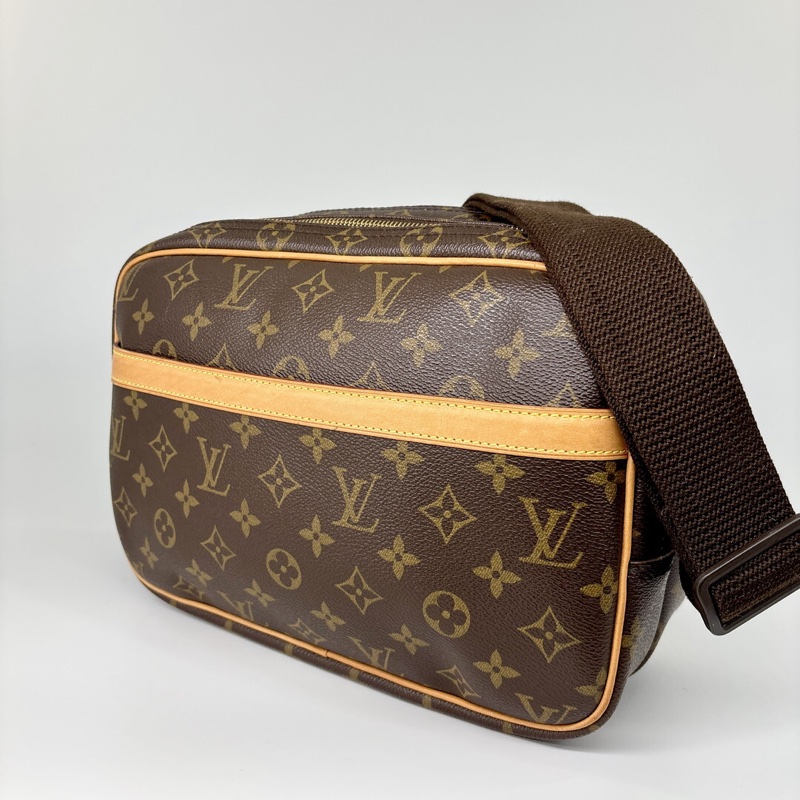 真品 LV 路易威登 Monogram Reporter PM M45254 記者包 肩背包 斜背包 旅行包-1