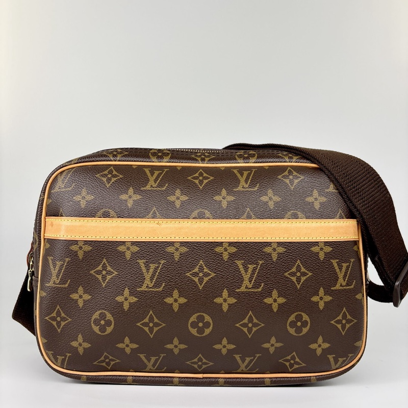 真品 LV 路易威登 Monogram Reporter PM M45254 記者包 肩背包 斜背包 旅行包-10