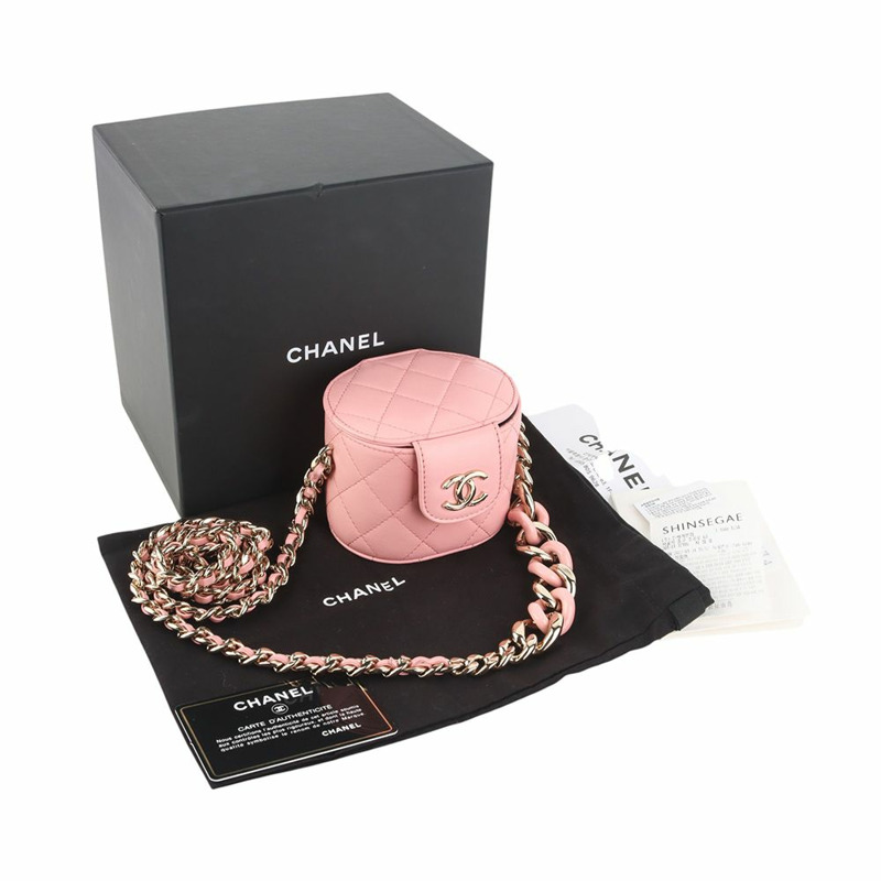 【包稅】CHANEL AP2428 優雅金色鏈條化妝斜背包 35444K-7