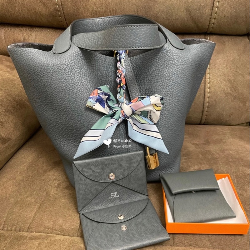 「M.Y精品」馬家 Bastia 零錢包 積雨雲灰 山羊皮-1