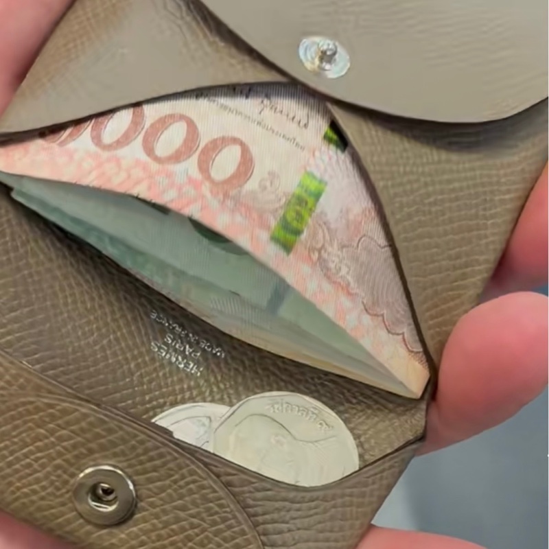 「M.Y精品」馬家 Bastia 零錢包 積雨雲灰 山羊皮-4