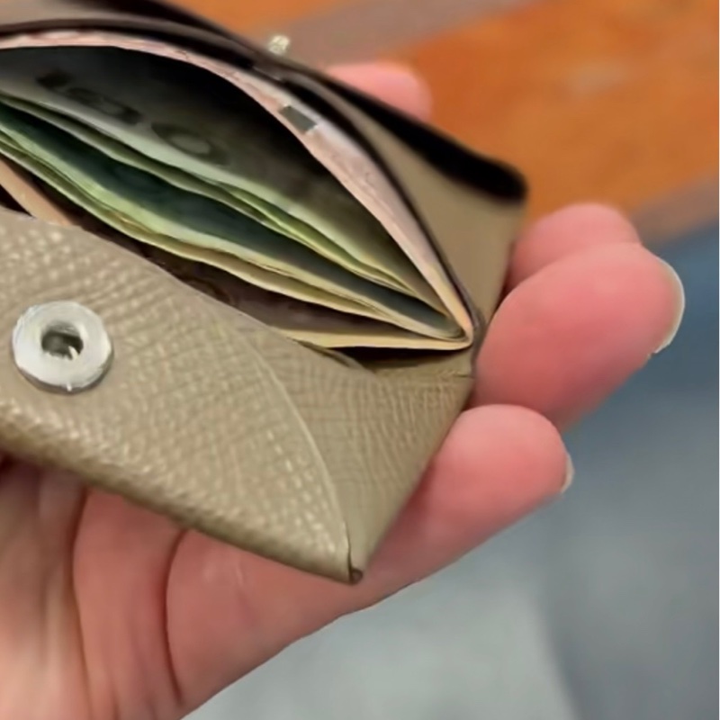 「M.Y精品」馬家 Bastia 零錢包 積雨雲灰 山羊皮-5