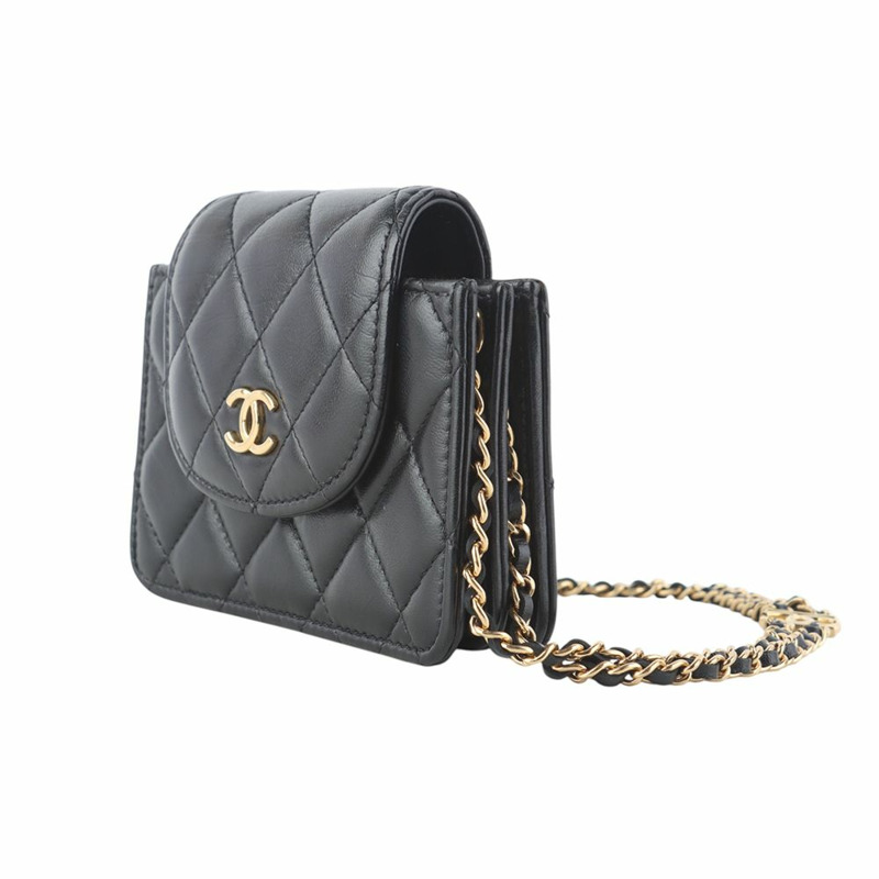 【包稅】CHANEL AP3002 羊皮經典金色雙鏈迷你翻蓋斜背包 35479-1