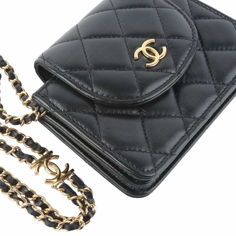 【包稅】CHANEL AP3002 羊皮經典金色雙鏈迷你翻蓋斜背包 35479-4