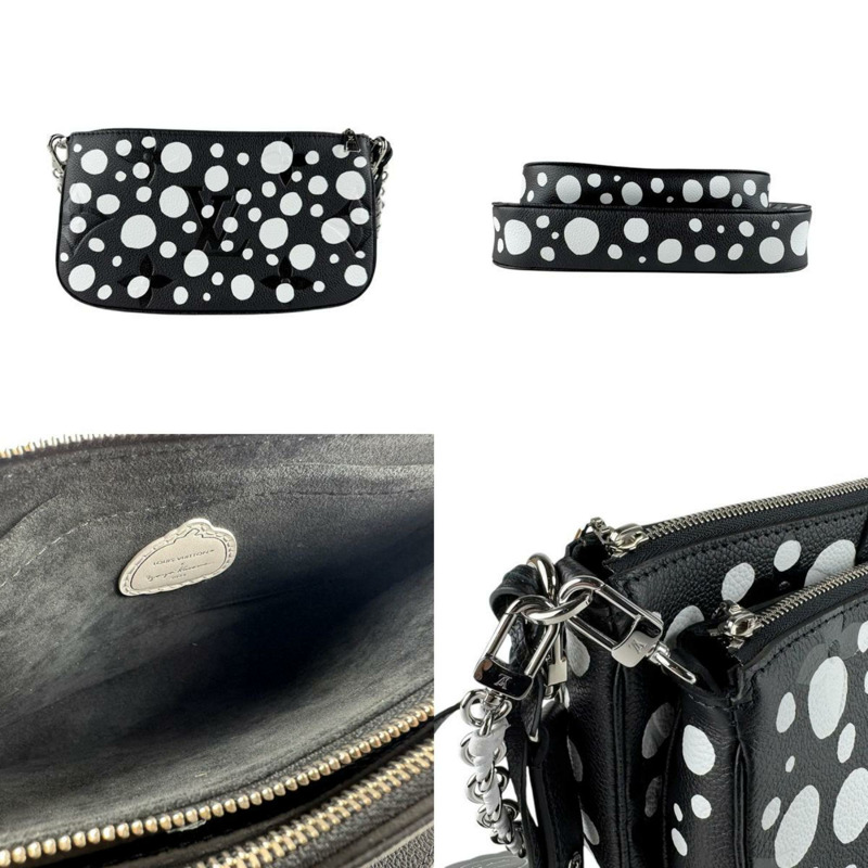 路易威登 LOUIS VUITTON 2 路單肩包 LV x YK 多功能手拿包配件 Monogram Empreinte 黑色/白色銀色女士 M46410 z8162-2